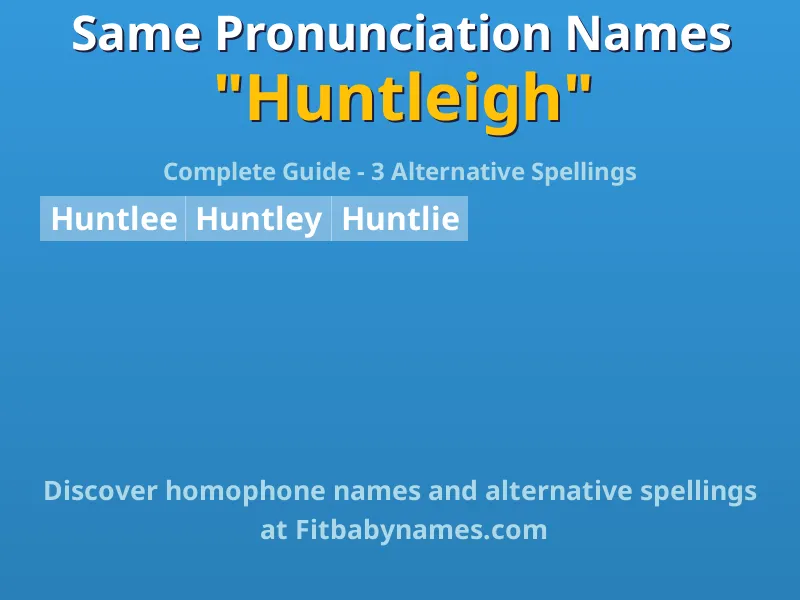 Infographic: Huntleigh same pronunciation names, similar names, and homophone names
