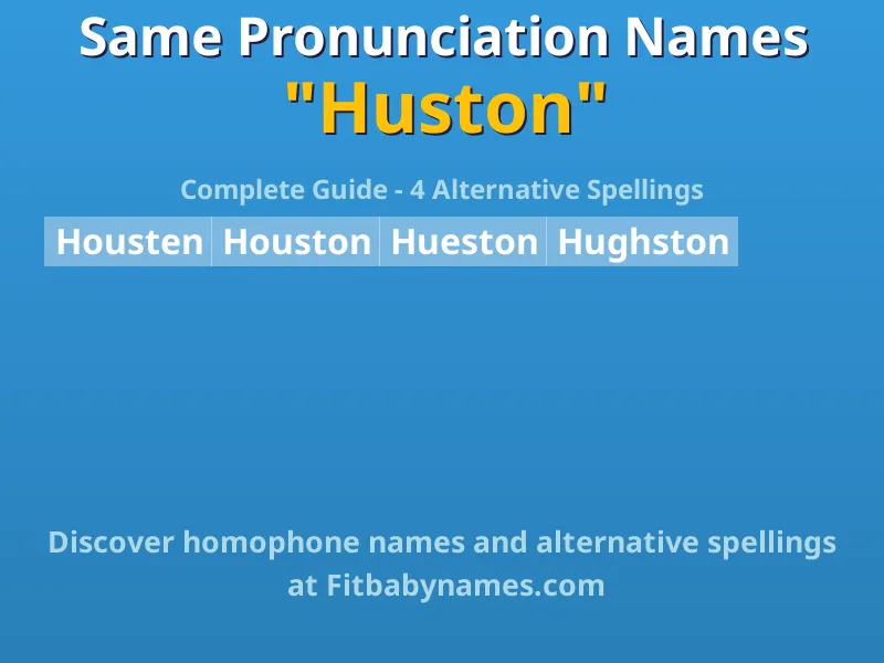 Infographic: Huston same pronunciation names, similar names, and homophone names