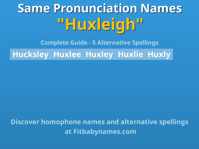 Infographic: Huxleigh same pronunciation names, similar names, and homophone names
