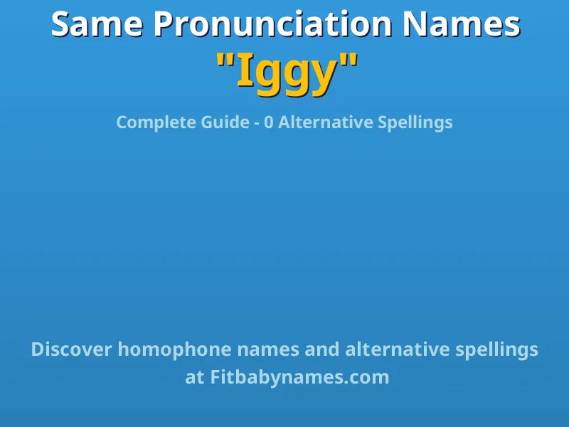 Infographic: Iggy same pronunciation names, similar names, and homophone names