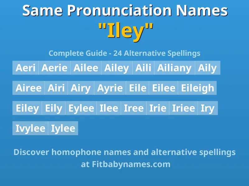 Infographic: Iley same pronunciation names, similar names, and homophone names