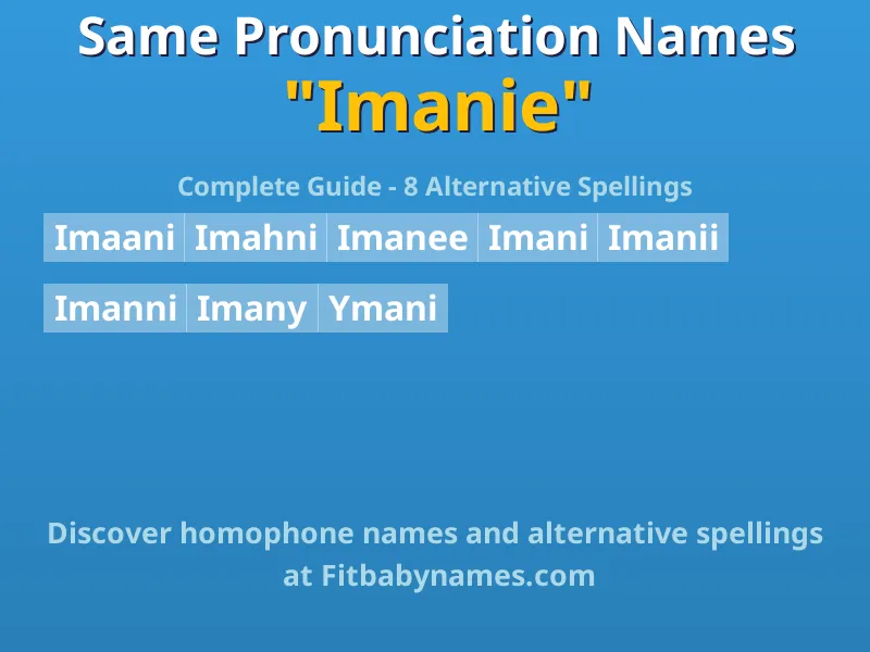 Infographic: Imanie same pronunciation names, similar names, and homophone names