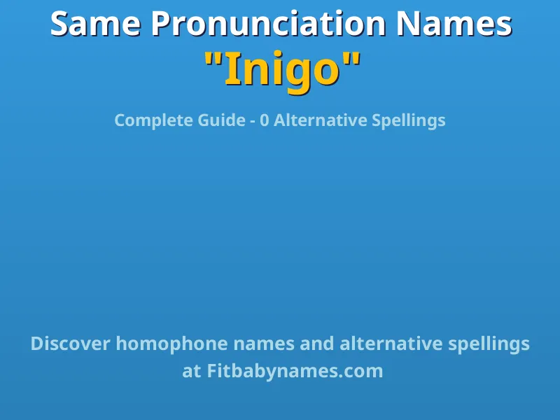 Infographic: Inigo same pronunciation names, similar names, and homophone names
