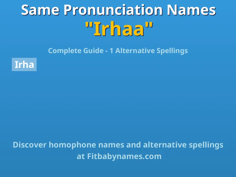 Infographic: Irhaa same pronunciation names, similar names, and homophone names