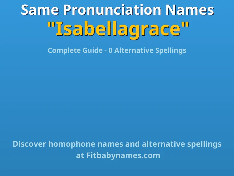 Infographic: Isabellagrace same pronunciation names, similar names, and homophone names