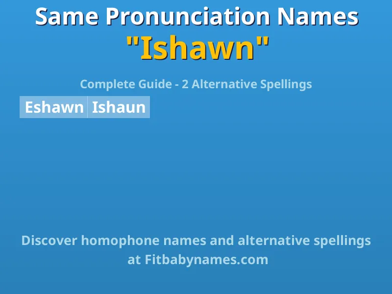 Infographic: Ishawn same pronunciation names, similar names, and homophone names