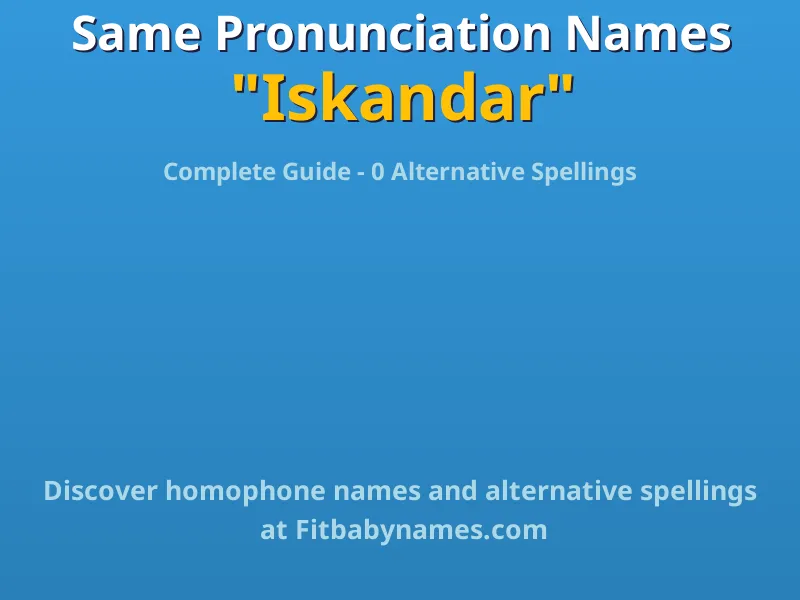 Infographic: Iskandar same pronunciation names, similar names, and homophone names