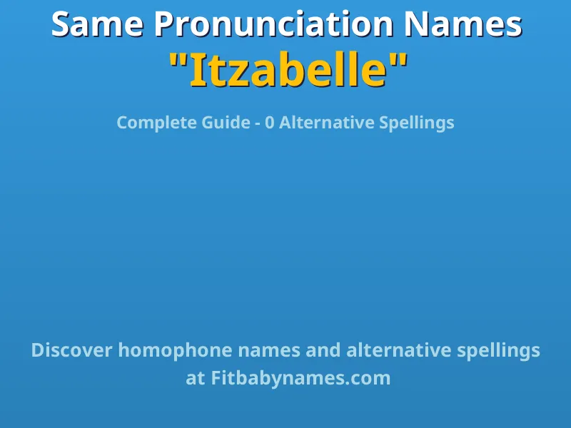 Infographic: Itzabelle same pronunciation names, similar names, and homophone names