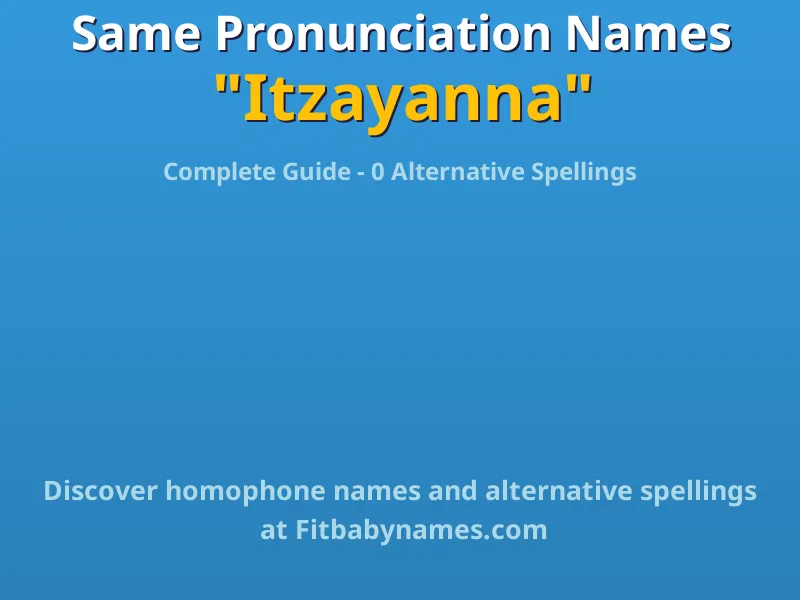 Infographic: Itzayanna same pronunciation names, similar names, and homophone names