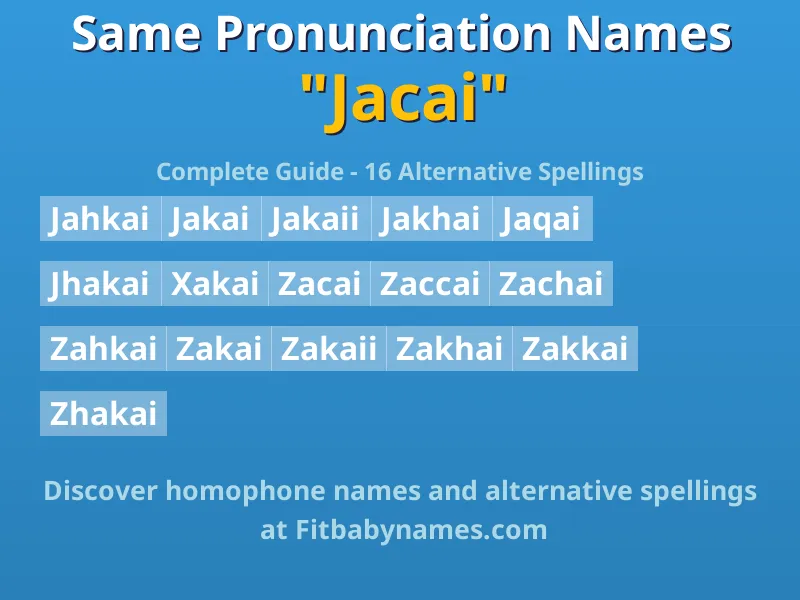 Infographic: Jacai same pronunciation names, similar names, and homophone names
