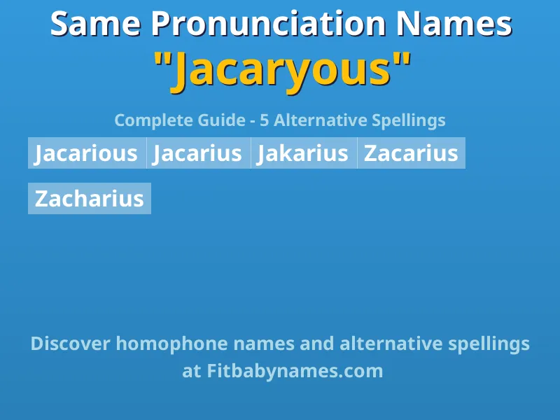 Infographic: Jacaryous same pronunciation names, similar names, and homophone names