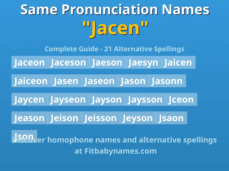 Infographic: Jacen same pronunciation names, similar names, and homophone names
