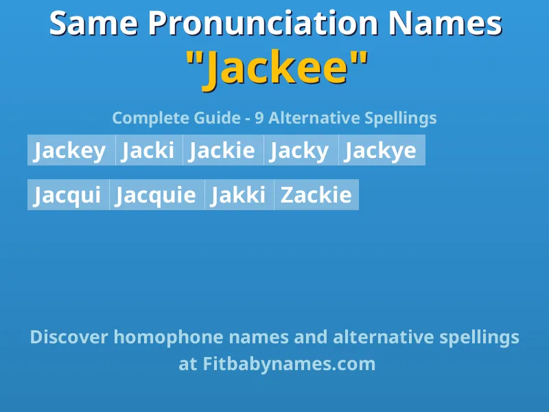 Infographic: Jackee same pronunciation names, similar names, and homophone names