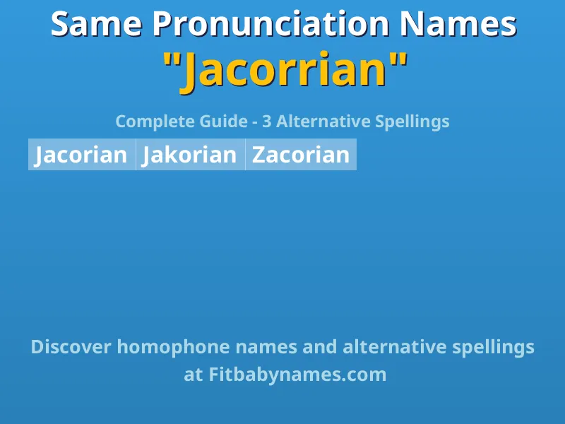 Infographic: Jacorrian same pronunciation names, similar names, and homophone names