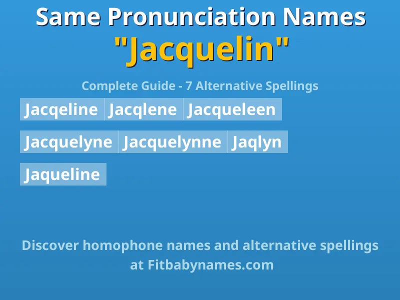 Infographic: Jacquelin same pronunciation names, similar names, and homophone names