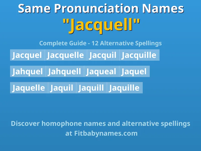 Infographic: Jacquell same pronunciation names, similar names, and homophone names