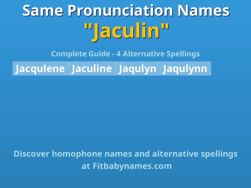 Infographic: Jaculin same pronunciation names, similar names, and homophone names