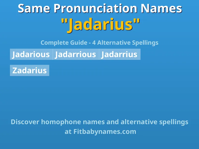 Infographic: Jadarius same pronunciation names, similar names, and homophone names
