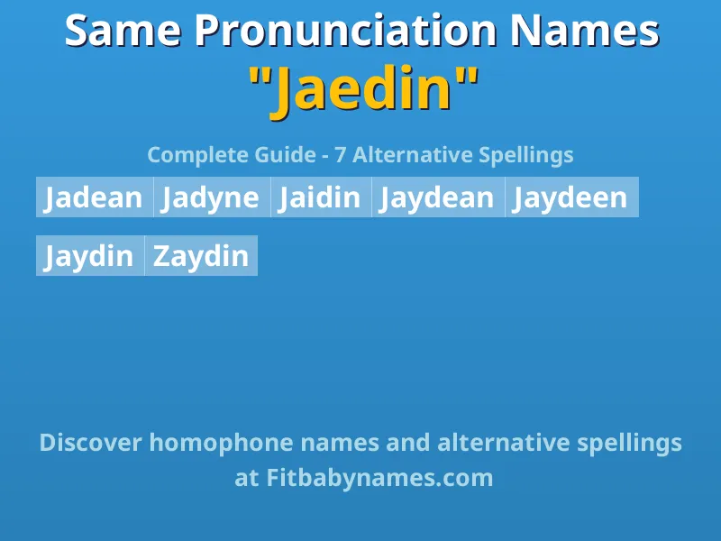 Infographic: Jaedin same pronunciation names, similar names, and homophone names