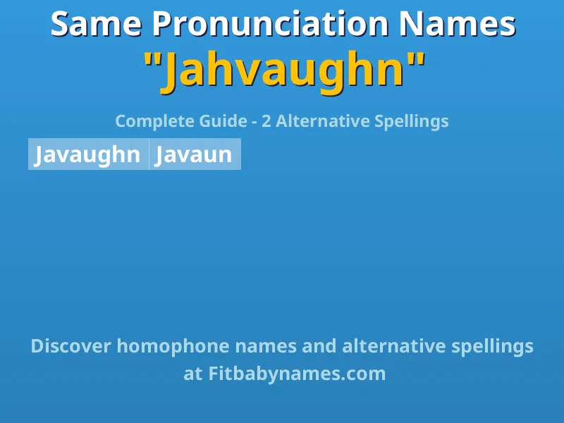 Infographic: Jahvaughn same pronunciation names, similar names, and homophone names