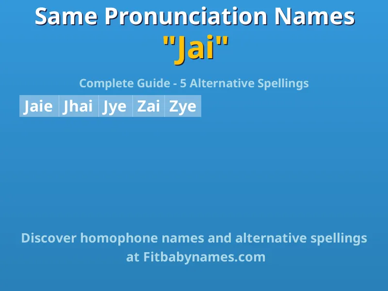 Infographic: Jai same pronunciation names, similar names, and homophone names