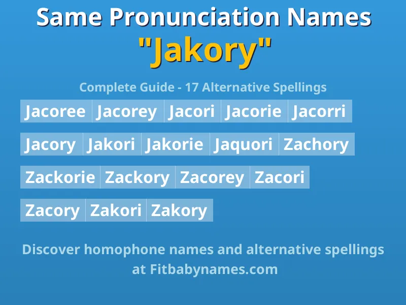 Infographic: Jakory same pronunciation names, similar names, and homophone names
