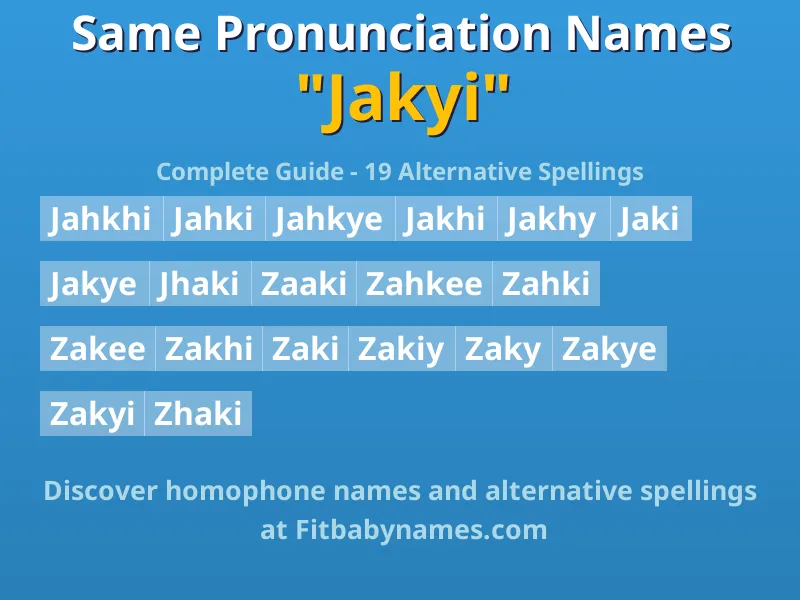Infographic: Jakyi same pronunciation names, similar names, and homophone names