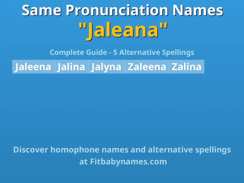 Infographic: Jaleana same pronunciation names, similar names, and homophone names