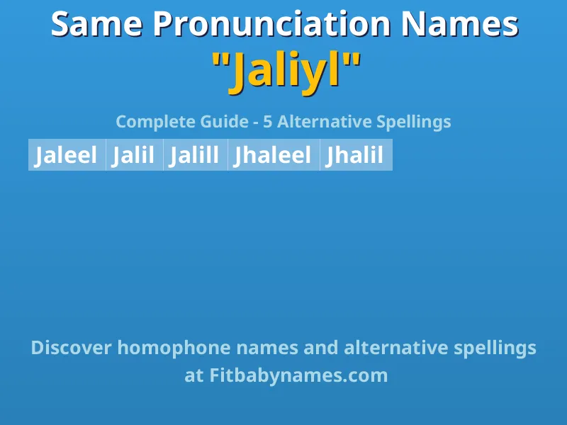 Infographic: Jaliyl same pronunciation names, similar names, and homophone names