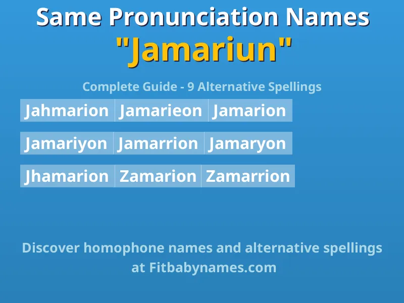Infographic: Jamariun same pronunciation names, similar names, and homophone names