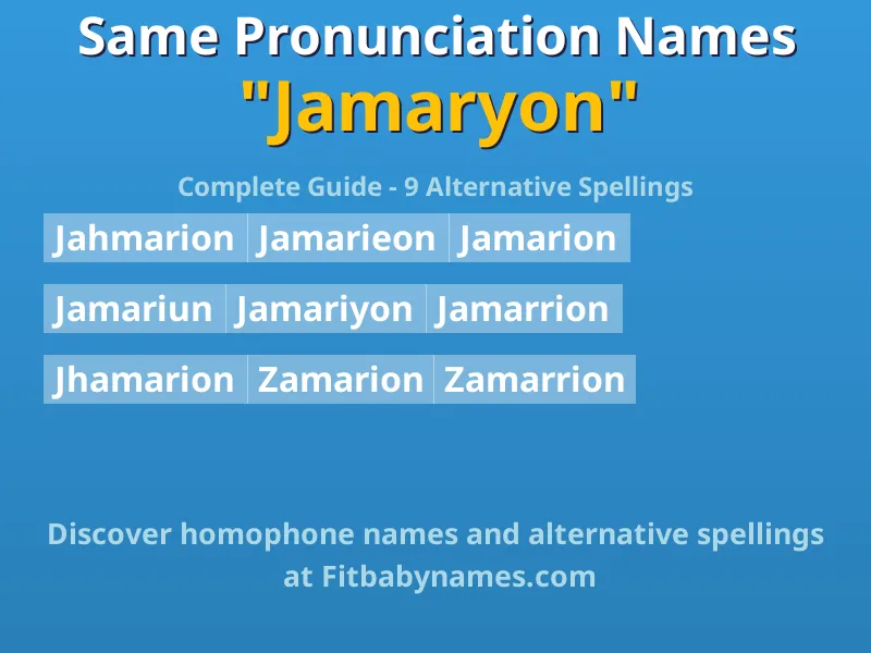 Infographic: Jamaryon same pronunciation names, similar names, and homophone names