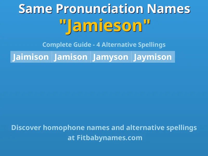 Infographic: Jamieson same pronunciation names, similar names, and homophone names