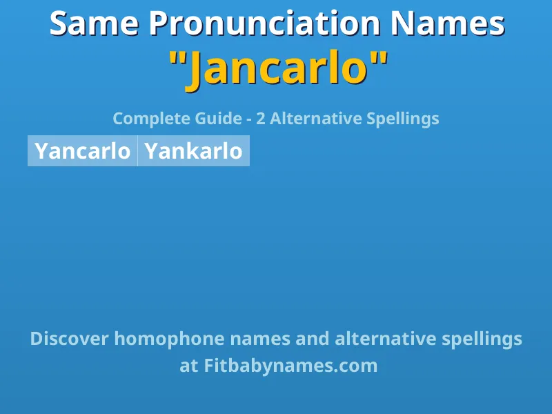 Infographic: Jancarlo same pronunciation names, similar names, and homophone names