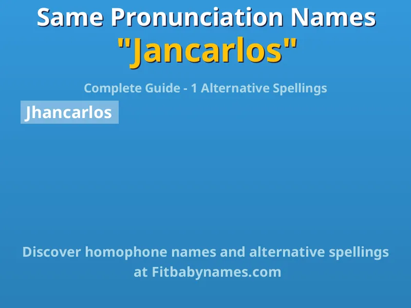 Infographic: Jancarlos same pronunciation names, similar names, and homophone names