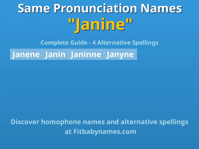Infographic: Janine same pronunciation names, similar names, and homophone names