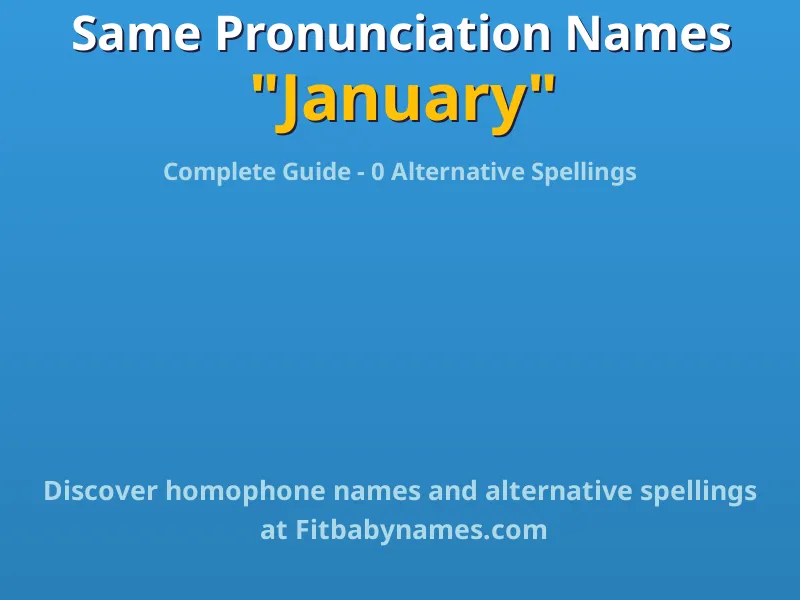 Infographic: January same pronunciation names, similar names, and homophone names