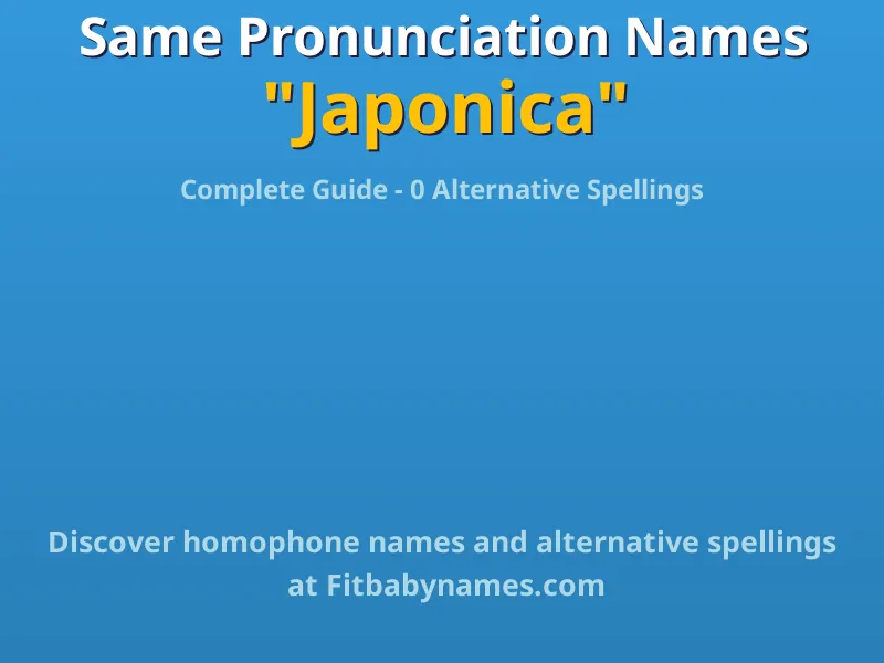 Infographic: Japonica same pronunciation names, similar names, and homophone names