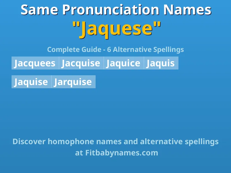 Infographic: Jaquese same pronunciation names, similar names, and homophone names
