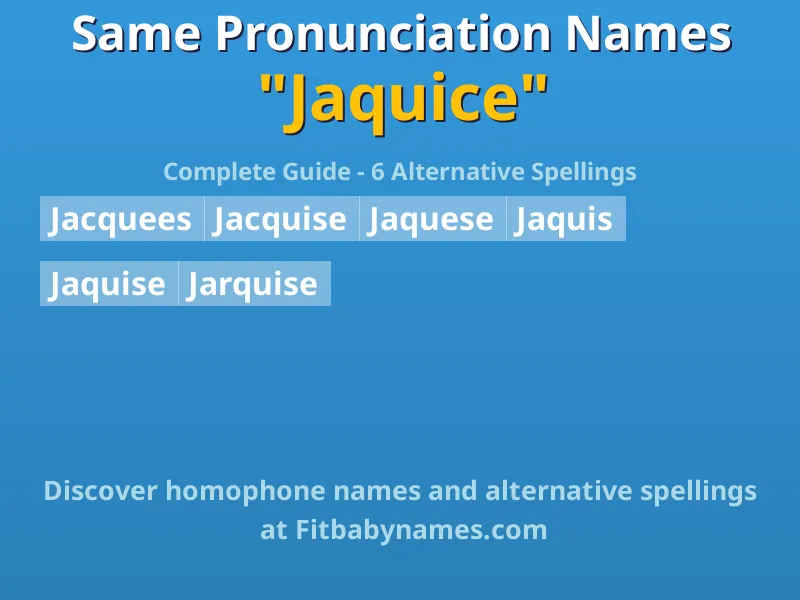 Infographic: Jaquice same pronunciation names, similar names, and homophone names