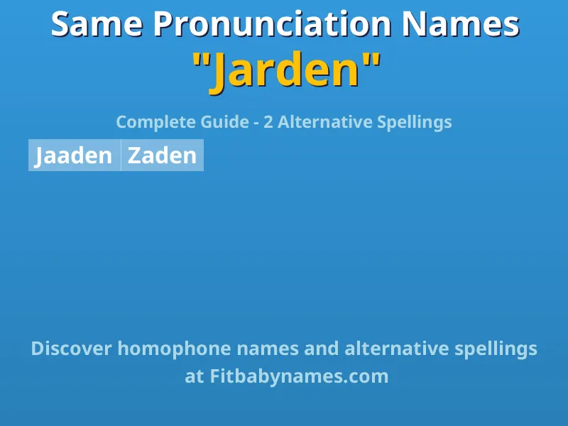Infographic: Jarden same pronunciation names, similar names, and homophone names