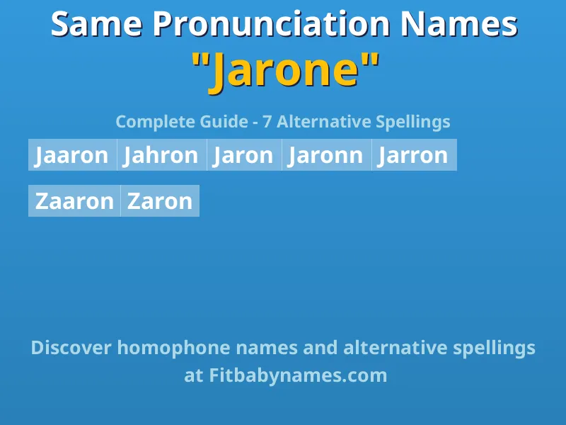 Infographic: Jarone same pronunciation names, similar names, and homophone names