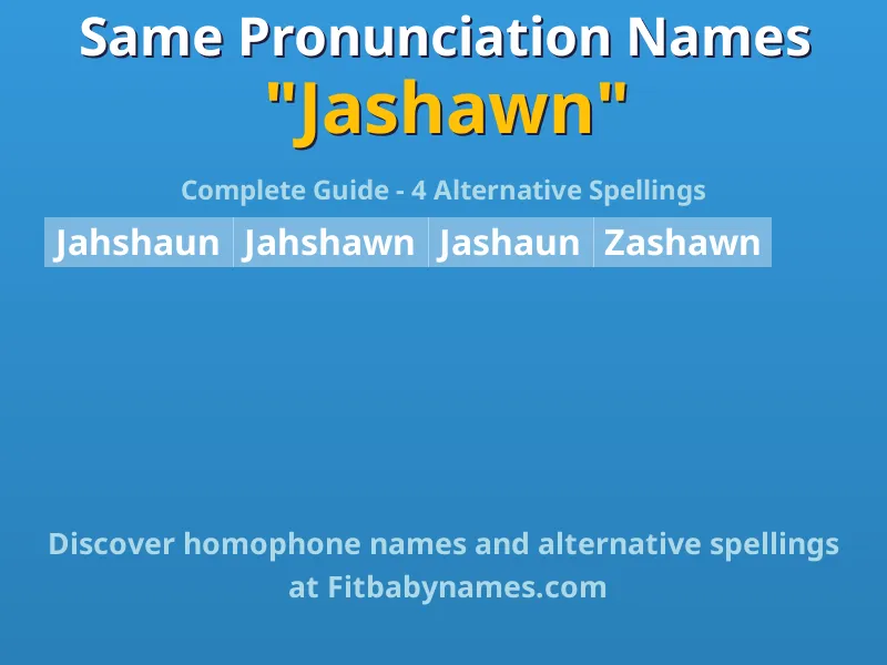Infographic: Jashawn same pronunciation names, similar names, and homophone names