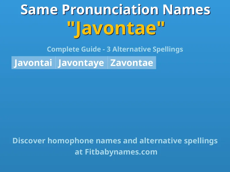 Infographic: Javontae same pronunciation names, similar names, and homophone names