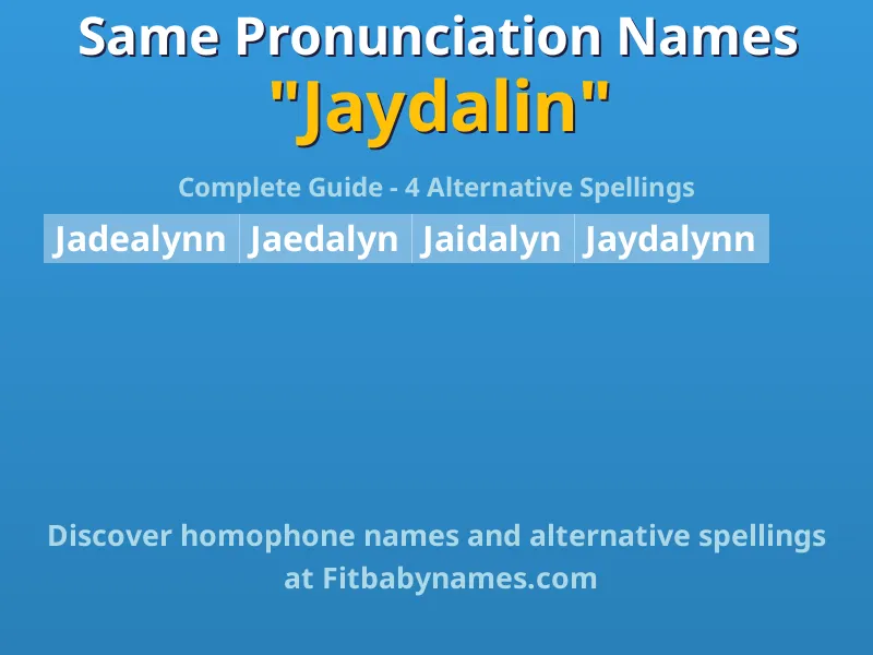 Infographic: Jaydalin same pronunciation names, similar names, and homophone names