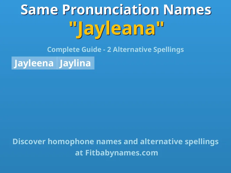 Infographic: Jayleana same pronunciation names, similar names, and homophone names