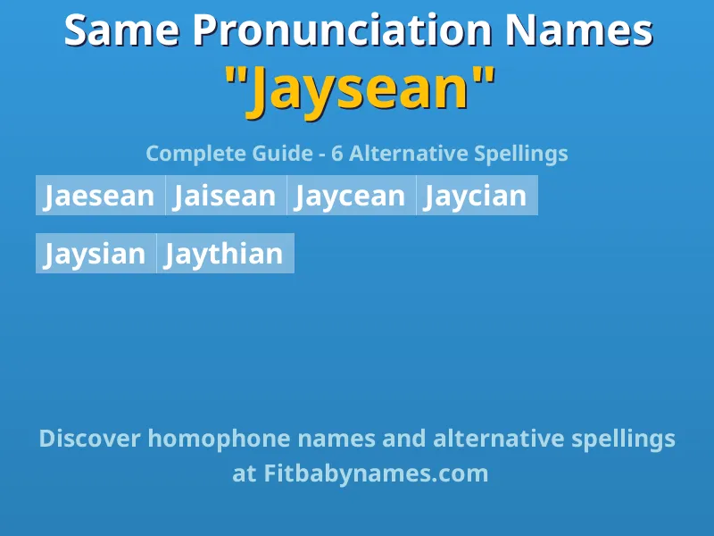 Infographic: Jaysean same pronunciation names, similar names, and homophone names
