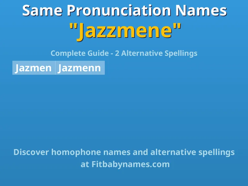 Infographic: Jazzmene same pronunciation names, similar names, and homophone names