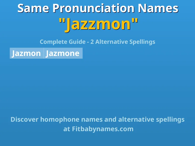 Infographic: Jazzmon same pronunciation names, similar names, and homophone names