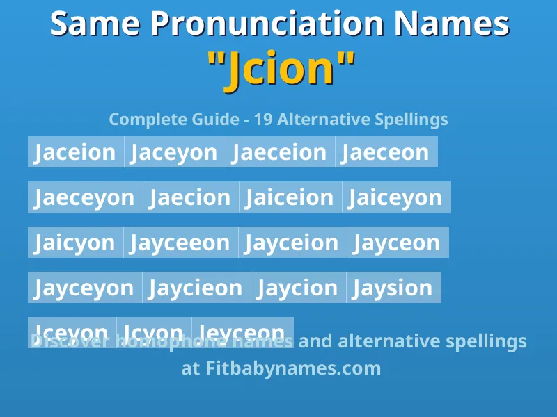 Infographic: Jcion same pronunciation names, similar names, and homophone names