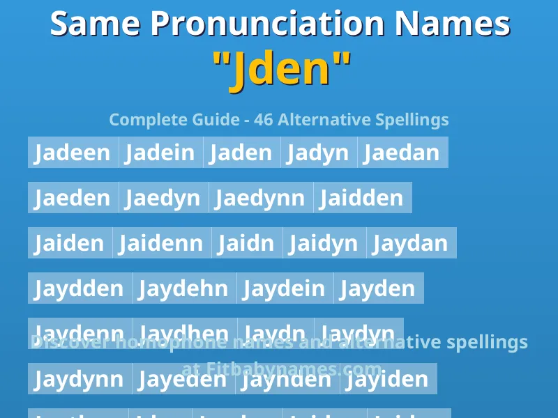 Infographic: Jden same pronunciation names, similar names, and homophone names